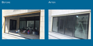 Four panel patio door hybrid installation